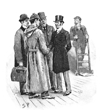Gentlemen shaking hands a vintage illustration