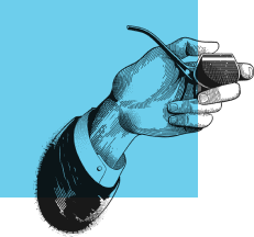 Illustration of a hand holding a pipe